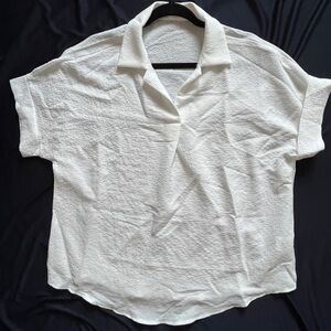 Large white short sleeve blouse NWOT